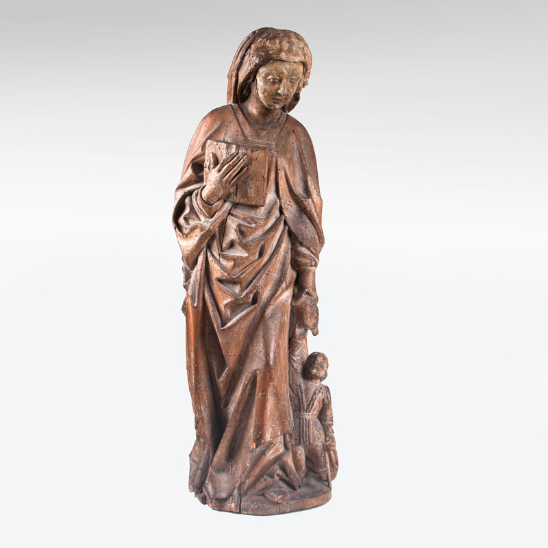 A carved wooden depiction of Saint Elizabeth of Thuringia'