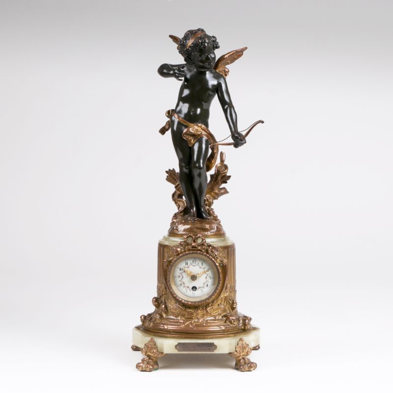 A Napoleon III mantelclock with Cupid