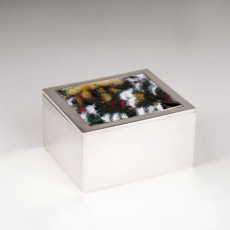 A special lidded box with enamel decor
