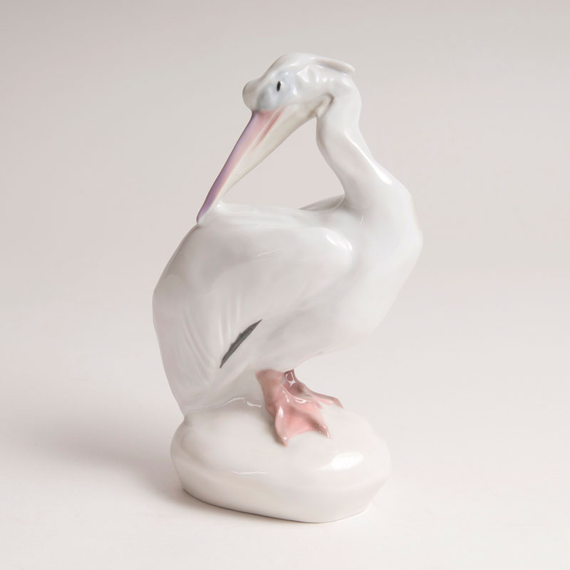 Porzellan-Tierplastik 'Pelikan'