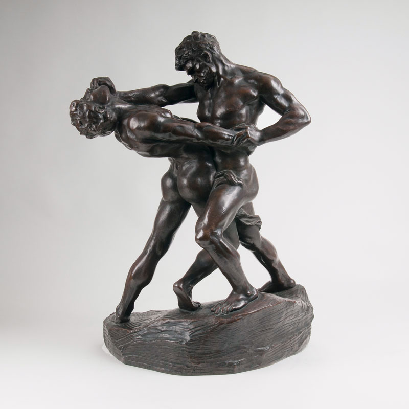A bronze group 'The Wrestlers'