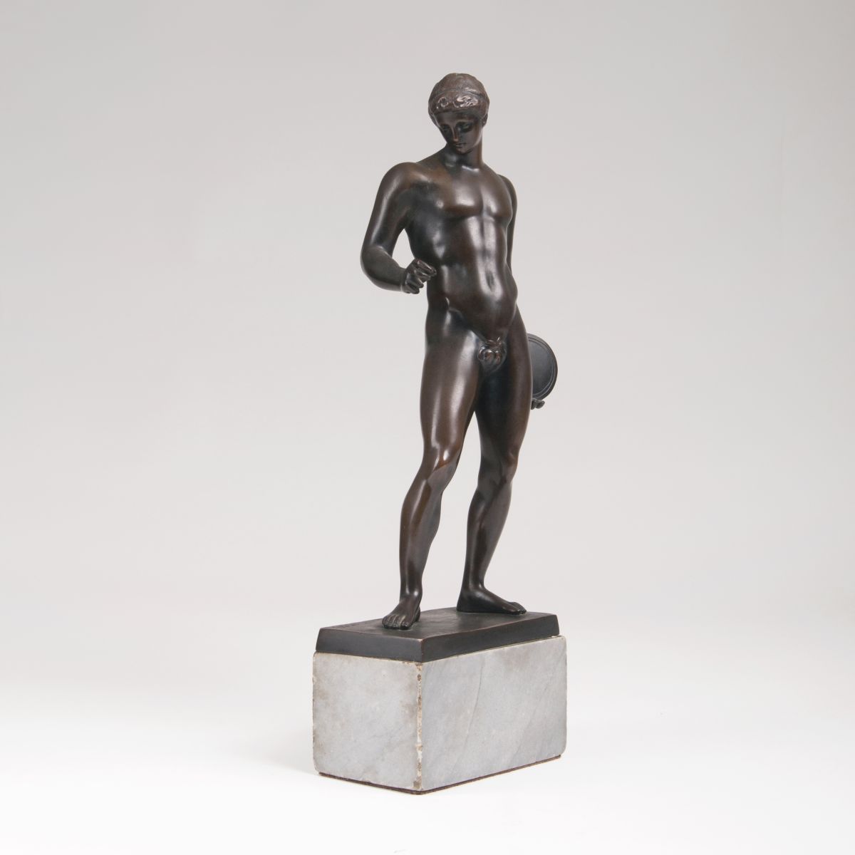 A bronze sculpture 'Discus thrower of Myron' after the antique model