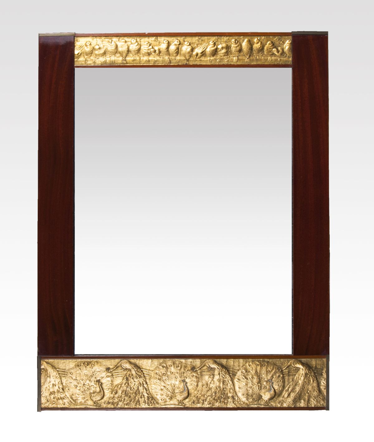 An Art Nouveau Mirror with Brass Ornaments