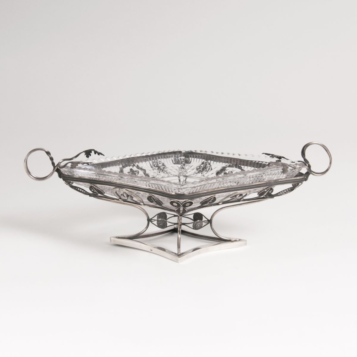 A Biedermeier bowl with glass insert