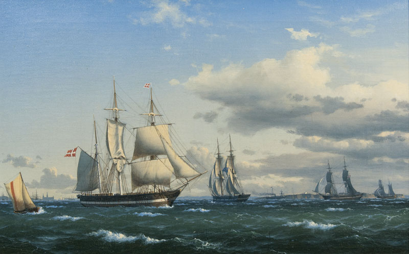 Dänische Schiffe und ein englisches Schiff