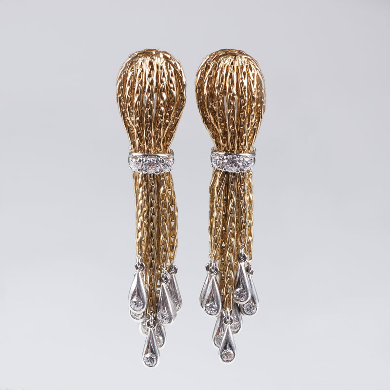 A pair of Vintage diamond earclips