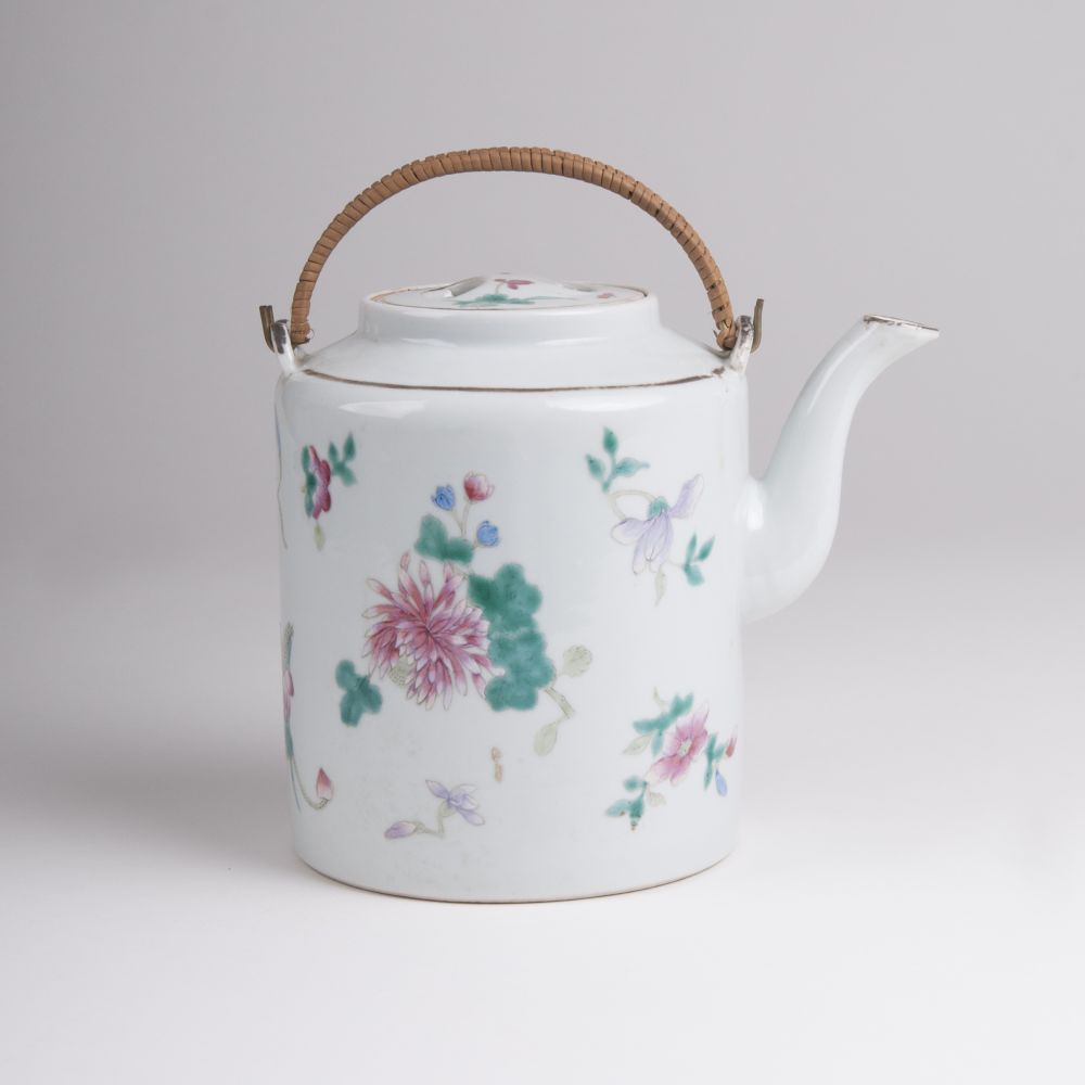 A Famille Rose Tea Pot with Flowers - image 2