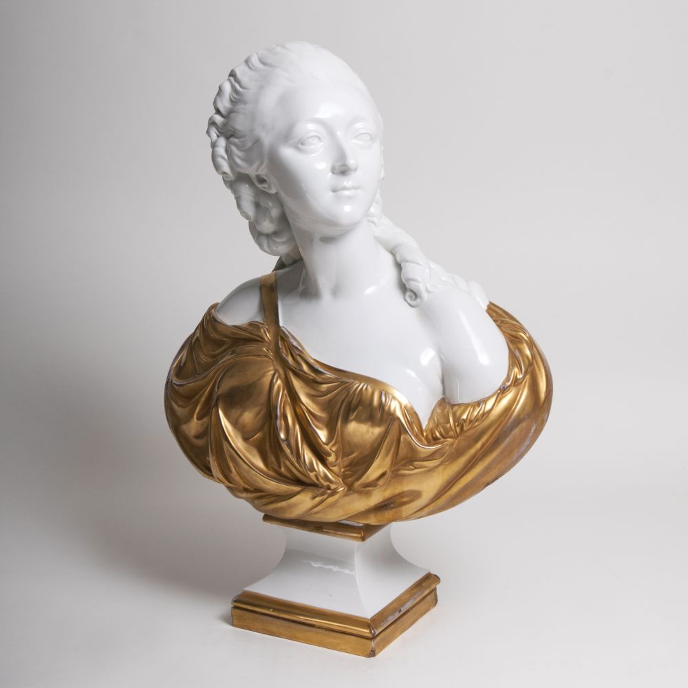 A tall bust of Madame du Barry