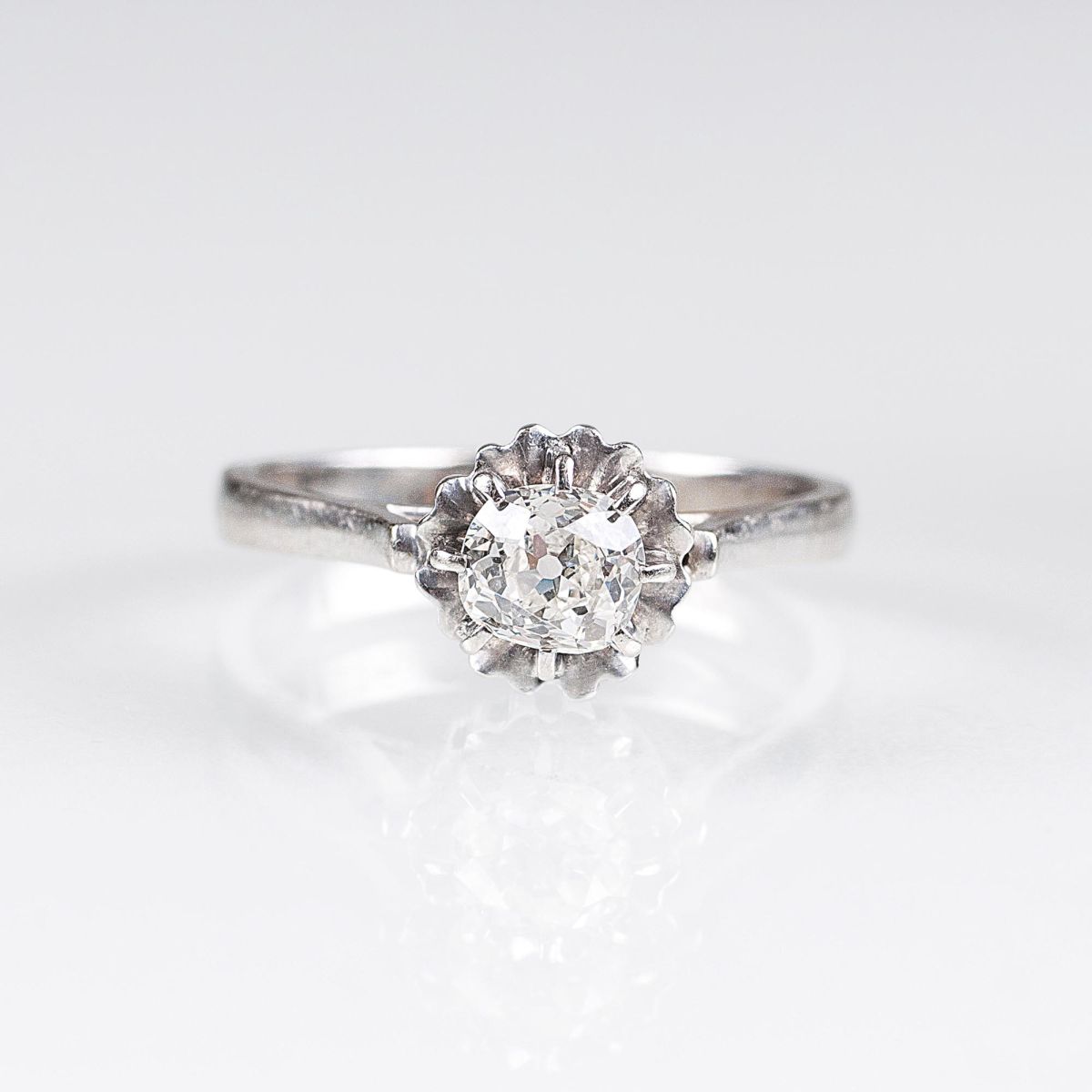 A Solitaire Ring with Old Cut Diamond