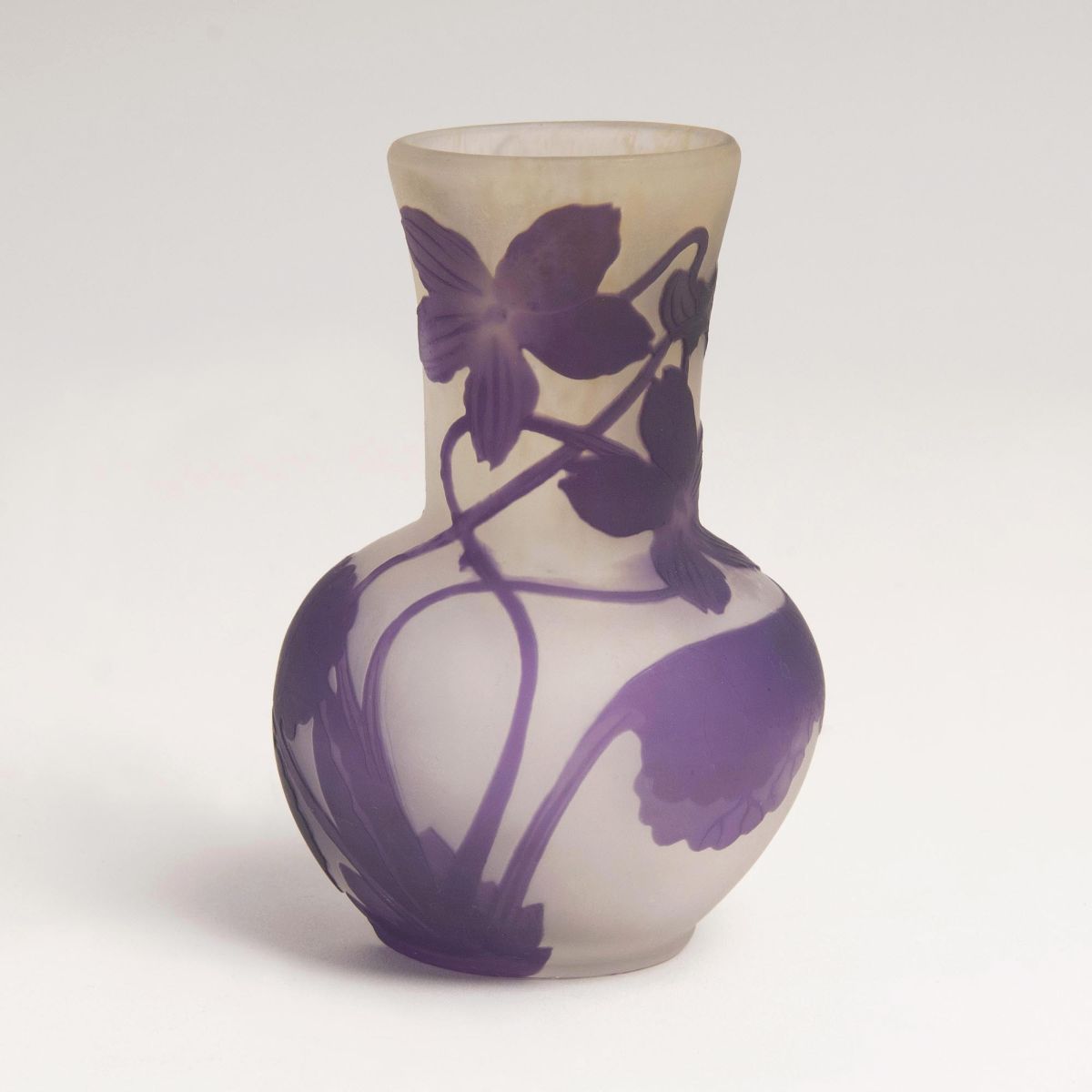 A Small Art Nouveau Vase with Violets
