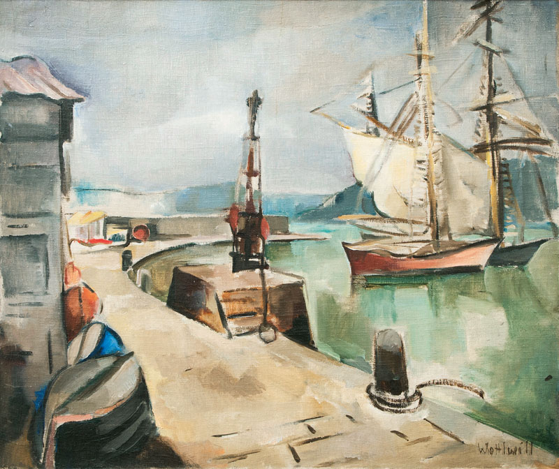 Hafen mit Segelschiffen