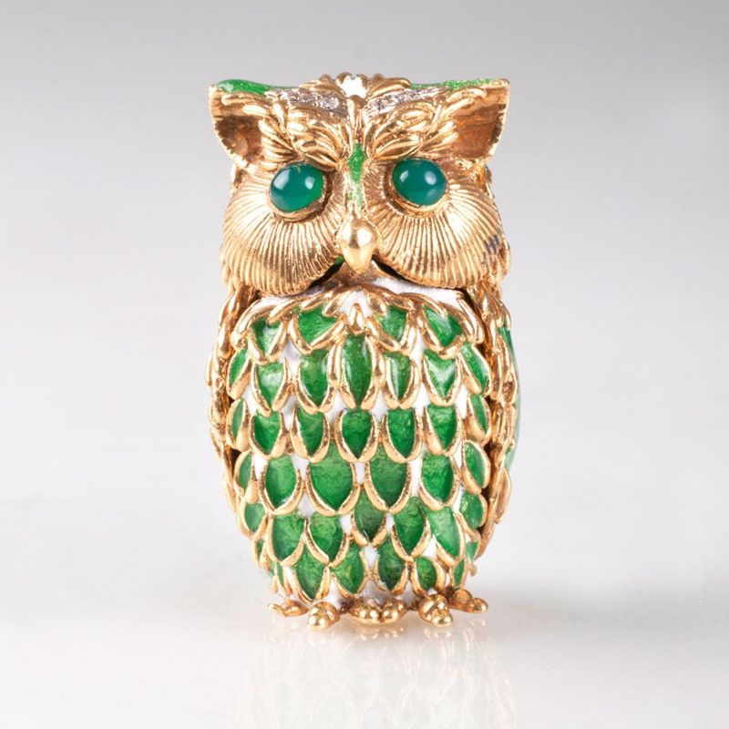 A miniature gold box 'Owl'