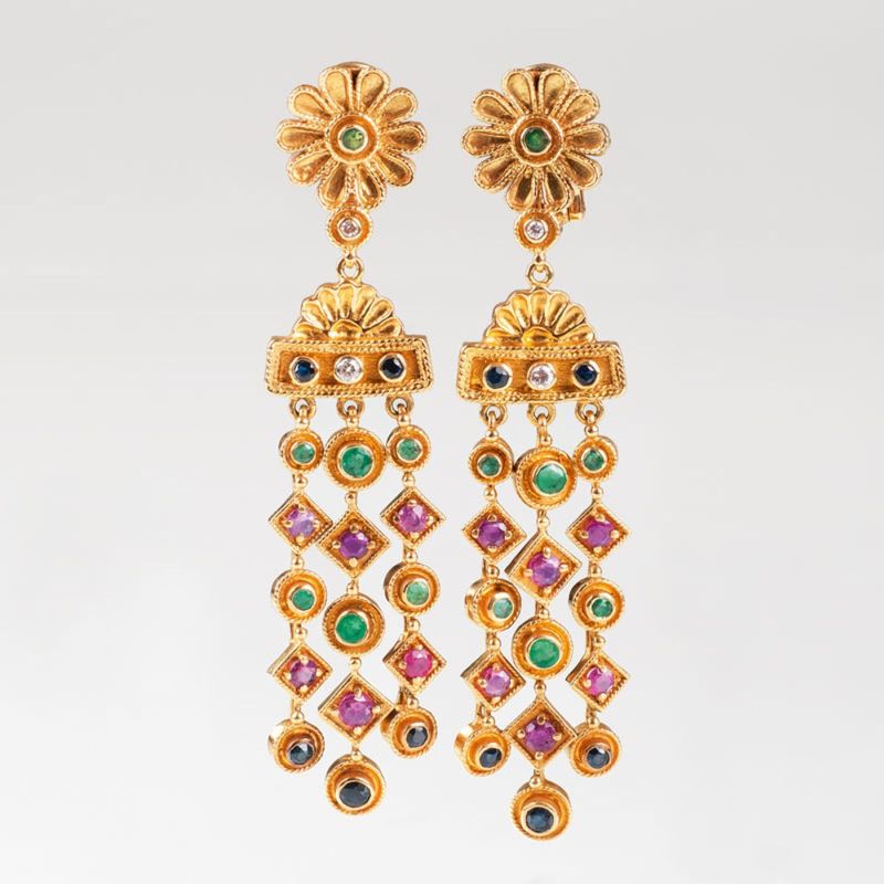 A pair of earpendants 'Byzantine style' by LALAoUNIS