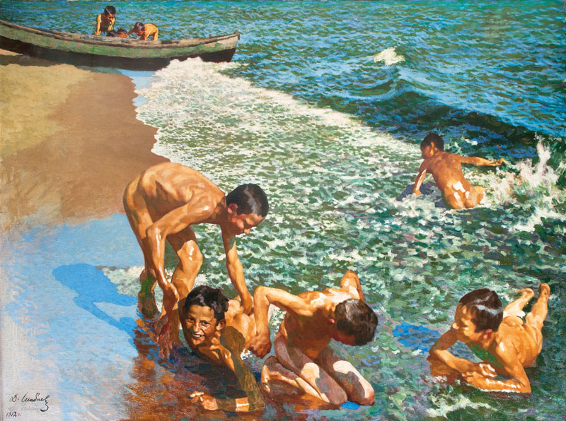 Boys bathing in the Black Sea