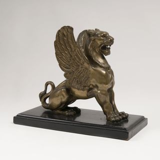 Bronze-Figur  'Sitzender geflügelter Löwe'