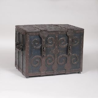 A large Baroque Wrought Iron Chest