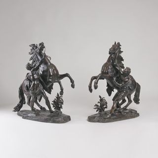 A large Bronze-Group 'Pair of Horses of Marly'