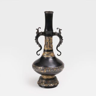 Seltene Vase mit japonisierendem Dekor für Christofle & Cie