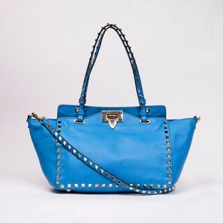A Rockstud Tote Bag Turquoise