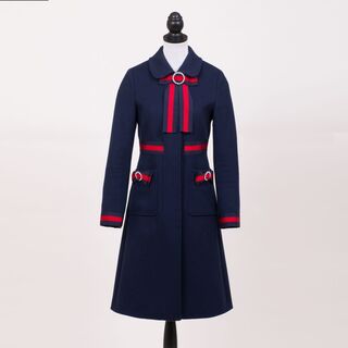 Dark blue coat with blue-red ribbons