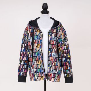 A Hooded Sweaterjacket Double F Logo with Sequins