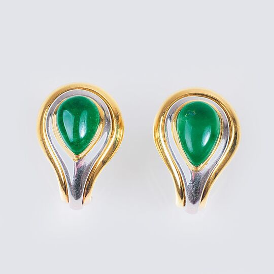 Paar Smaragd-Ohrringe
