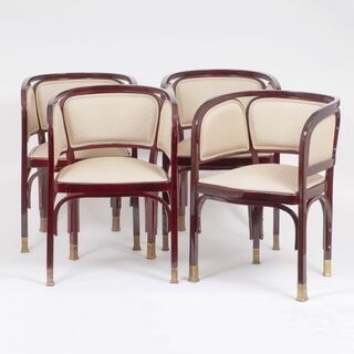 A Set of 4 Art Nouveau Armchairs