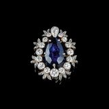 A rare Art-déco Diamond Parure with natural Sapphire - image 4