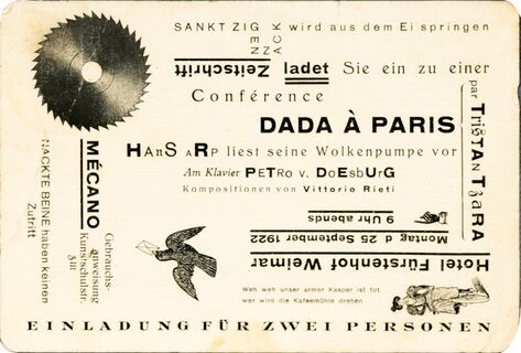 Conférence Dada à Paris, Weimar 25. September 1922