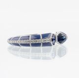 An extraordinary Lapis Lazuli Bangle Bracelet with colour-intensive Tanzanites and Diamonds - image 3