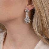 Paar außergewöhnlicher Blüten-Diamant-Ohrhänger - Bild 2