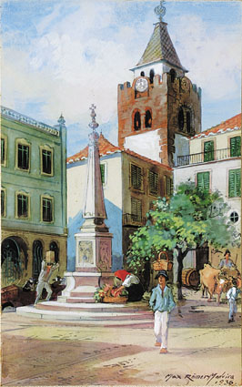 Belebter Marktplatz in Madeira