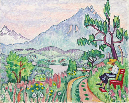 "A landscape in blossom near Lugano"