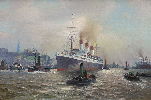 "Steamship 'Cap Arcona' in the harbour of Hamburg