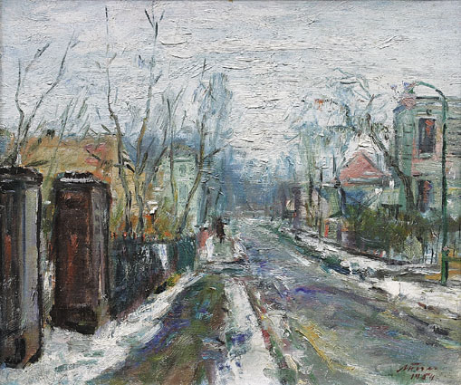 A street in Hamburg in wintertime