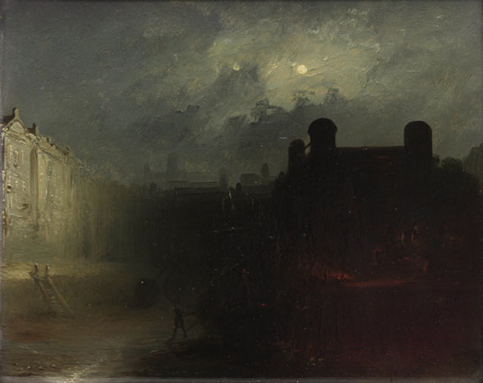 Harbours in moonlight   -   a pair