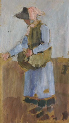A woman sowing