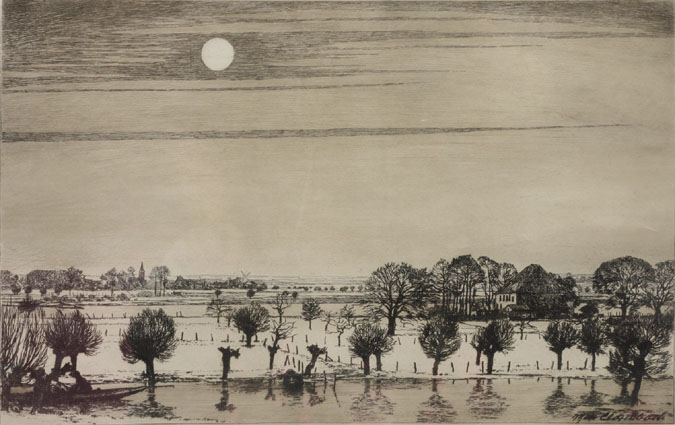 Max Clarenbach - A wintry inondation at the Northern Rhine A wintry inondation at the Northern Rhine