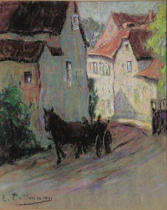 "A carriage in a street in Flensburg"