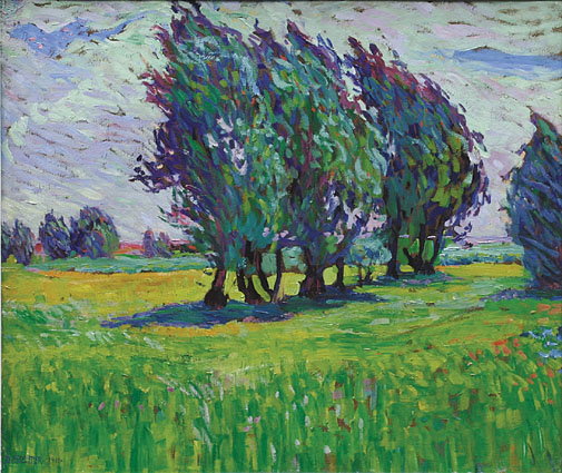 "A landscape with poplars near Ahrenshoop"