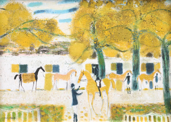 Claude Grosperrin - "Devant les écuries" "Devant les écuries"