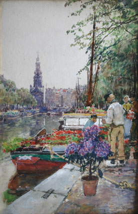 "A flower-market in Amsterdam"