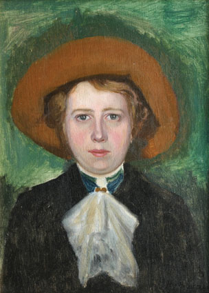 "Portrait of a Lady with an elegant hat"