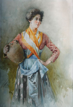 A girl from Naples with a jar