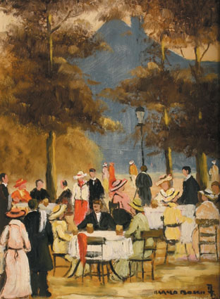 Elegant people in an Open-Air-Café
