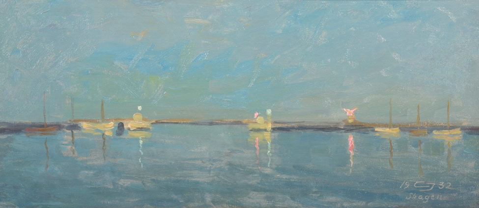 "Lights in the port of Skagen"