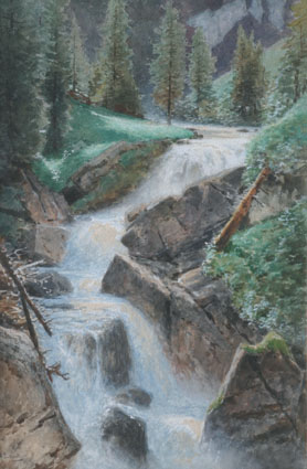 Ascan Lutteroth - A foaming waterfall in springtime (Switzerland) A foaming waterfall in springtime (Switzerland)