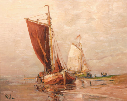 Two cutters at the shore of Northern Sea