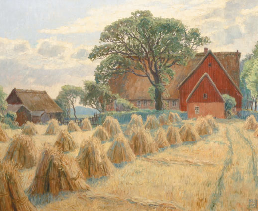 "Hay-harvest in front of the 'Feddersen-Farm' (Sylt)"