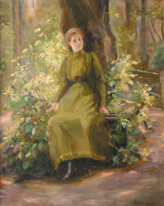 Max Liebermann, zugeschr. - "The artist's daughter in the garden" "The artist's daughter in the garden"